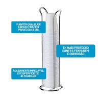 Kit Mesa 2 Peças Aço Carbono Future Porta Copo Suporte Guardanapo - 3