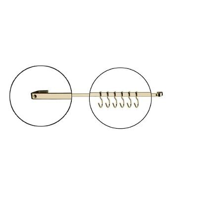 Barra De Utensilios Cozinha 45cm 6 Ganchos Dourada Future 2411dd