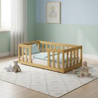 Cama Montessoriana De Madeira Infantil Solteiro Com Colchão - Nogueira - 1