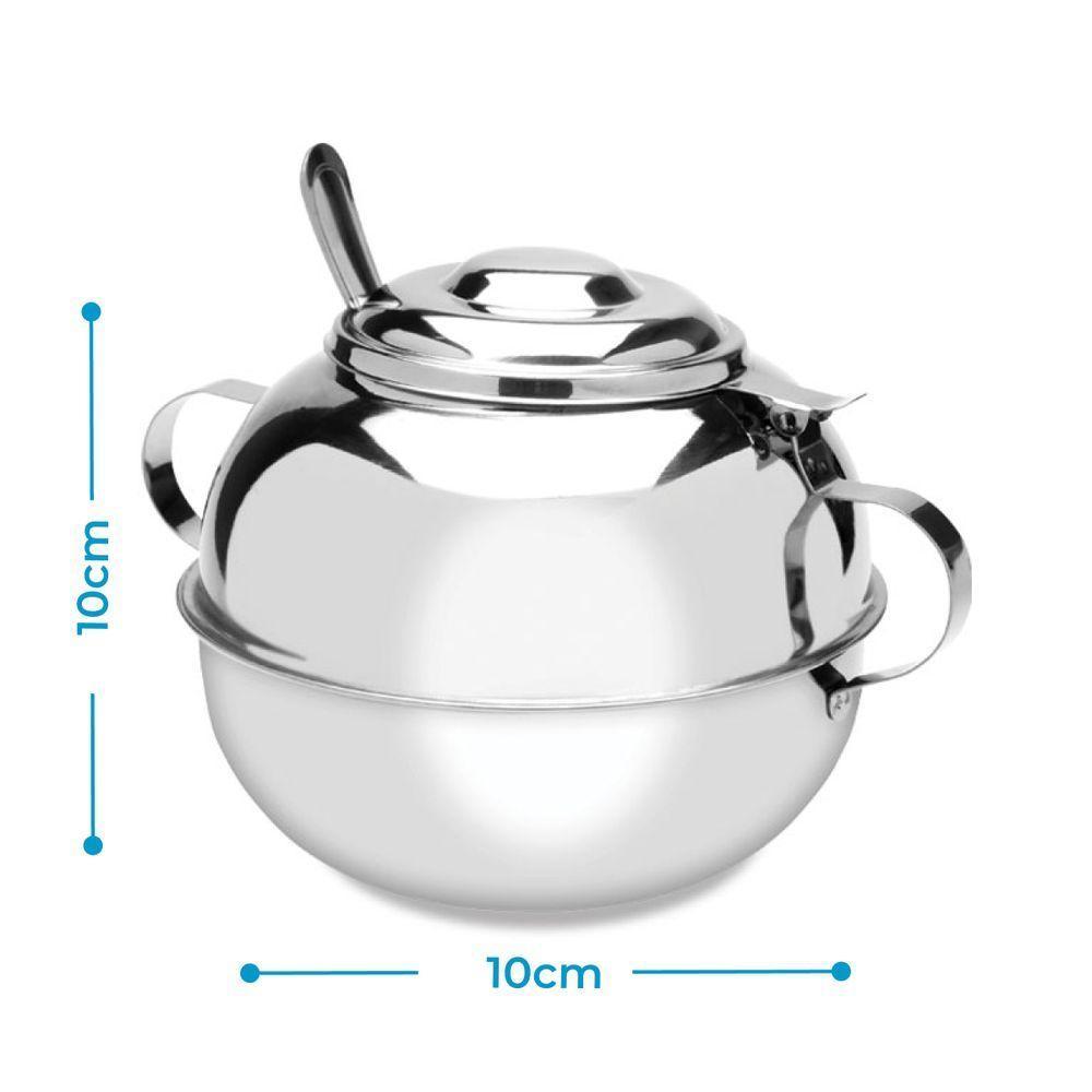 Açucareiro Aço Inox Com Tampa E Colher 500g Ravinox 000411 - 5