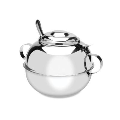Açucareiro Aço Inox Com Tampa E Colher 500g Ravinox 000411