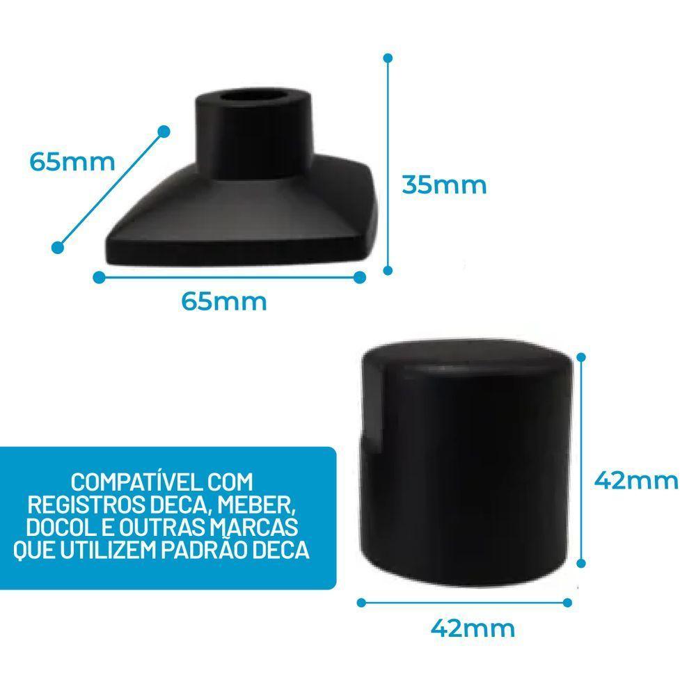 Acabamento De Registro Preto Encaixe Padrão Deca Docol Deca - 4