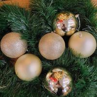 Conjunto 6 Bolas De Natal Champanhe Prime Texturas Mistas 8cm Glitter, Brilho E Fosca - 2