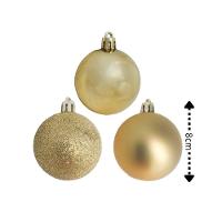 Conjunto 6 Bolas De Natal Champanhe Prime Texturas Mistas 8cm Glitter, Brilho E Fosca - 5