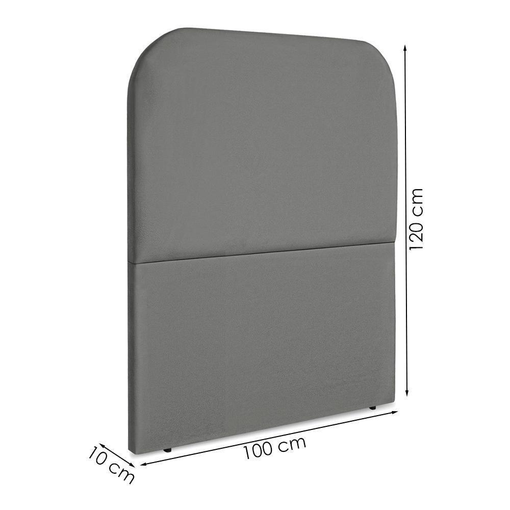 Cabeceira Solteiro 100 Cm Com Frame Alana Suede Cinza Artte Cinza - 3
