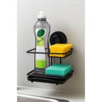 Suporte Cozinha Preto Fosco Sabão Detergente Esponja Com Ventosa Future 4017pt - 5