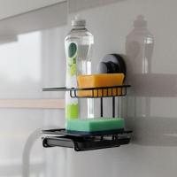 Suporte Cozinha Preto Fosco Sabão Detergente Esponja Com Ventosa Future 4017pt - 6