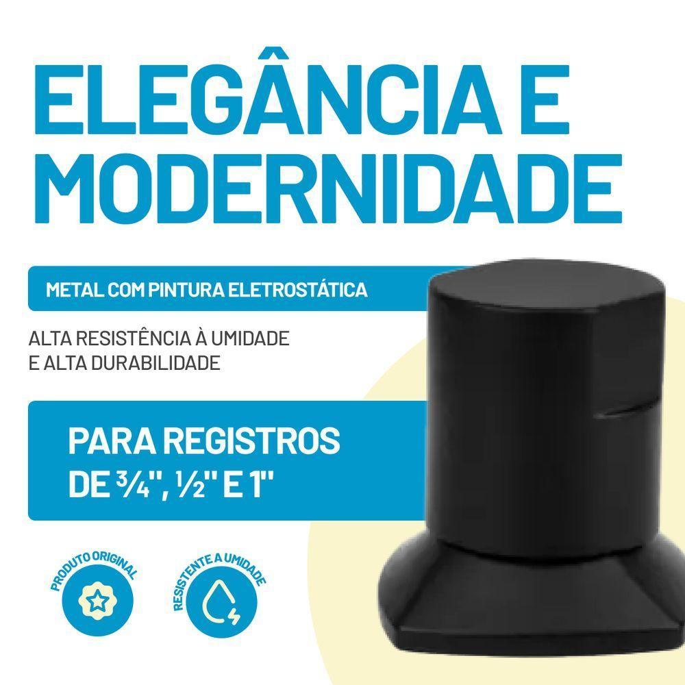 Acabamento De Registro Preto Encaixe Padrão Deca Docol Docol - 2