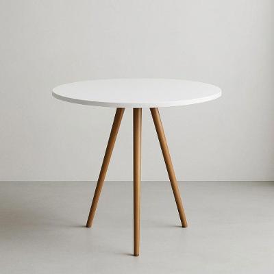 Mesa De Jantar Redonda 70cm Tripé Bistrô Mdf Madeira Cor Branco