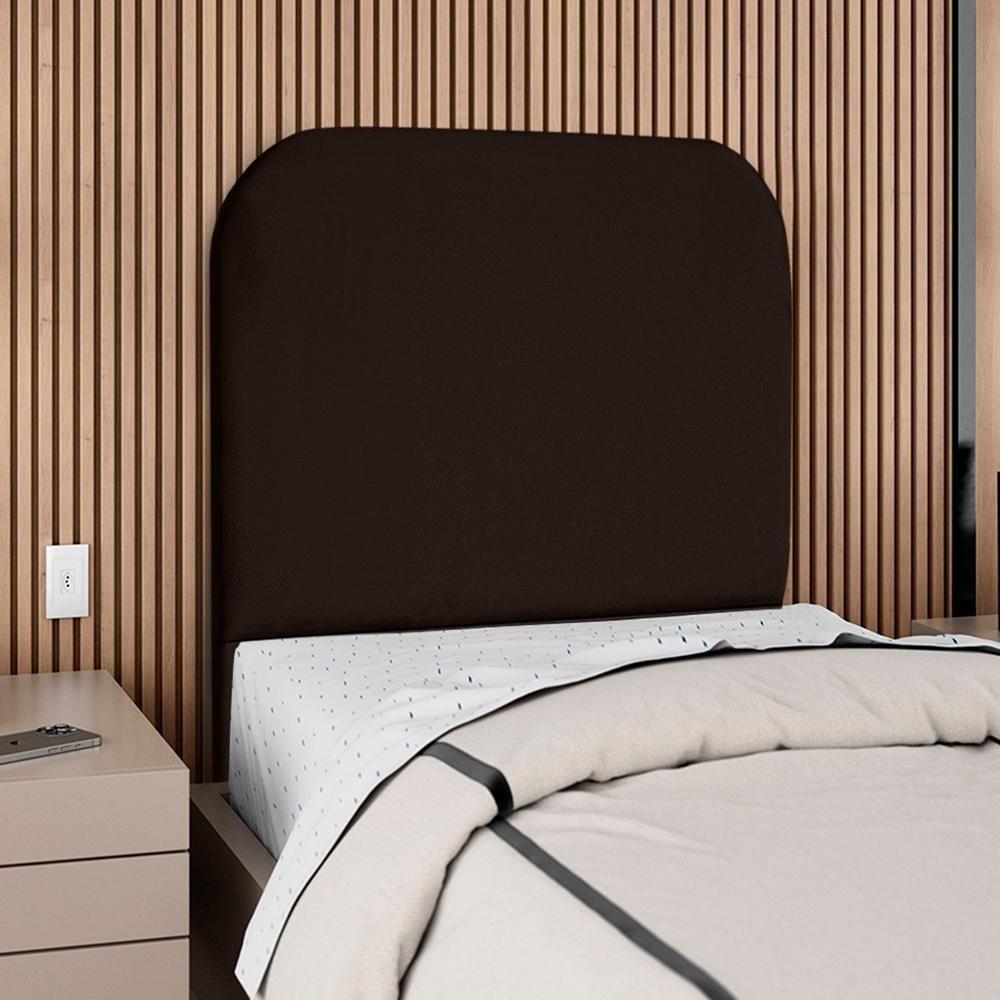 Cabeceira Solteiro 100 Cm Com Frame Alana Suede Marrom Artte Marrom - 2