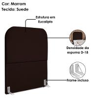Cabeceira Solteiro 100 Cm Com Frame Alana Suede Marrom Artte Marrom