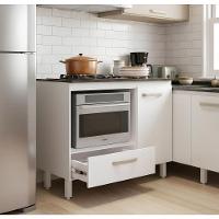 Balcão Para Forno E Cooktop 4 5 Bocas Cozinha Com Gaveta - Branco - 1