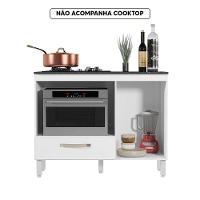 Balcão Para Forno E Cooktop 4 5 Bocas Cozinha Com Gaveta - Branco - 2