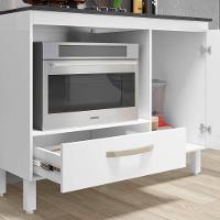 Balcão Para Forno E Cooktop 4 5 Bocas Cozinha Com Gaveta - Branco - 5