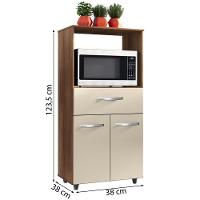 Balcao Multiuso Com Nicho 2 Portas 1 Gaveta Luna - Ssx Multicoisas Cor Savana/off White - 2