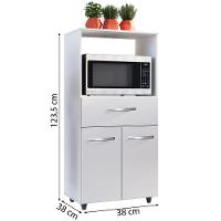 Balcao Multiuso Com Nicho 2 Portas 1 Gaveta Luna - Ssx Multicoisas Cor Branco - 4