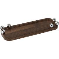 Bandeja Retangular Homeco Esfera Plástico Mdf 2x10x30 Marrom - 1