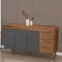 Balcão De Cozinha Atenas Com Tampo 3 Portas 3 Gavetas 158 Cm Freijo-chumbo - 2