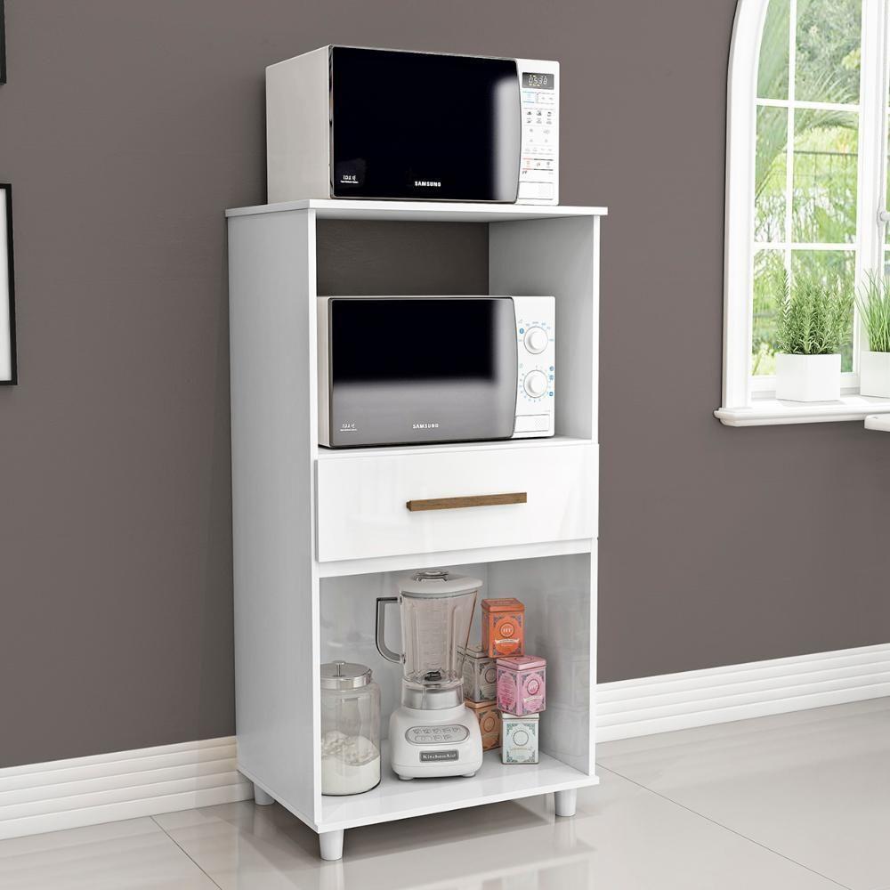 Balcão Multiuso Cairo Com 2 Portas E 1 Gaveta Branco - 4