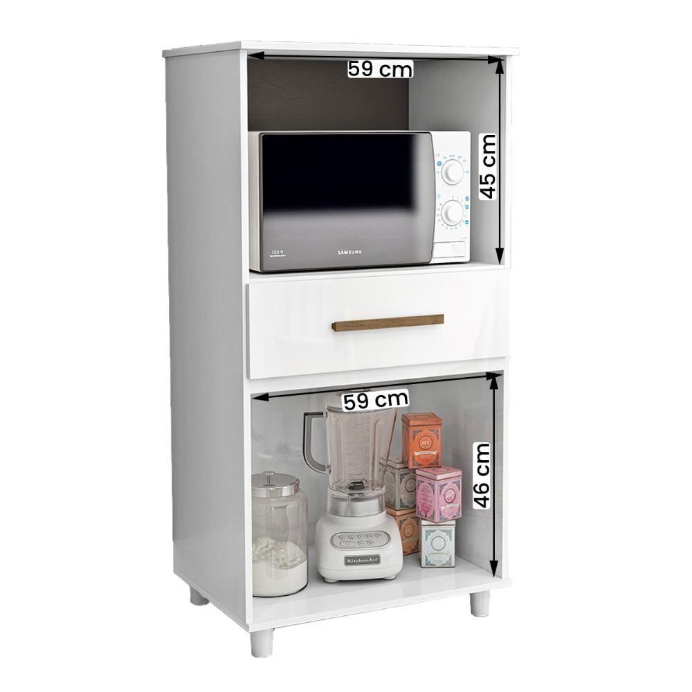 Balcão Multiuso Cairo Com 2 Portas E 1 Gaveta Branco - 5