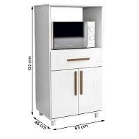 Balcão Multiuso Cairo Com 2 Portas E 1 Gaveta Branco - 3