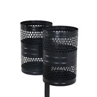 Lixeira Grécia Dupla De Parques Calçada Rua Tela Moeda 120cm - 2