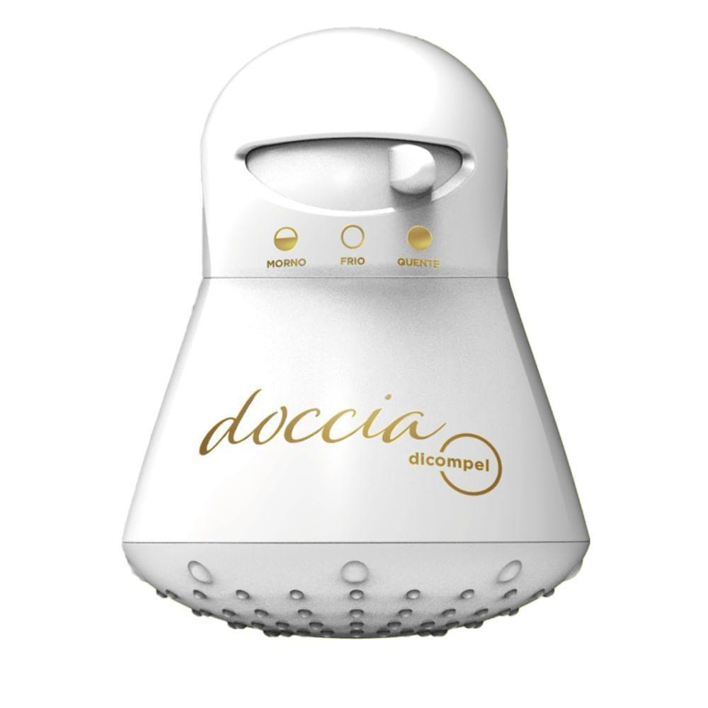 Ducha Doccia 5500W Branco Com Gravação Em Dourado Dicompel 220V - 1