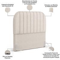 Cabeceira Cama Box Casal Estofada Orgânica 140cm Alice W01 Linho Cru - Lyam Decor