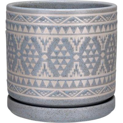 Cachepô Vaso Decorativo Home&co Cerâmica 11x11x11cm Cinza