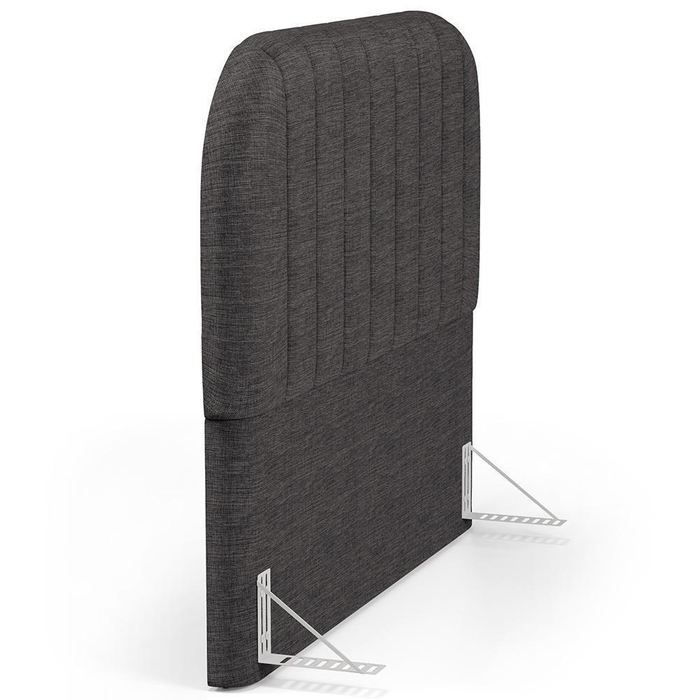 Cabeceira Cama Box Casal Estofada Orgânica 140cm Alice W01 Linho Cinza Escuro - Lyam Decor - 6