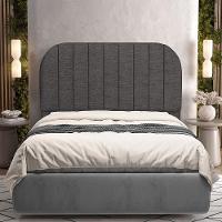 Cabeceira Cama Box Casal Estofada Orgânica 140cm Alice W01 Linho Cinza Escuro - Lyam Decor - 2