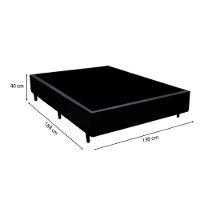 Cama Box Casal 138 Tecido Sintetico Preto Com Colchão Toronto Molas Ensacadas Branco D33 - 3