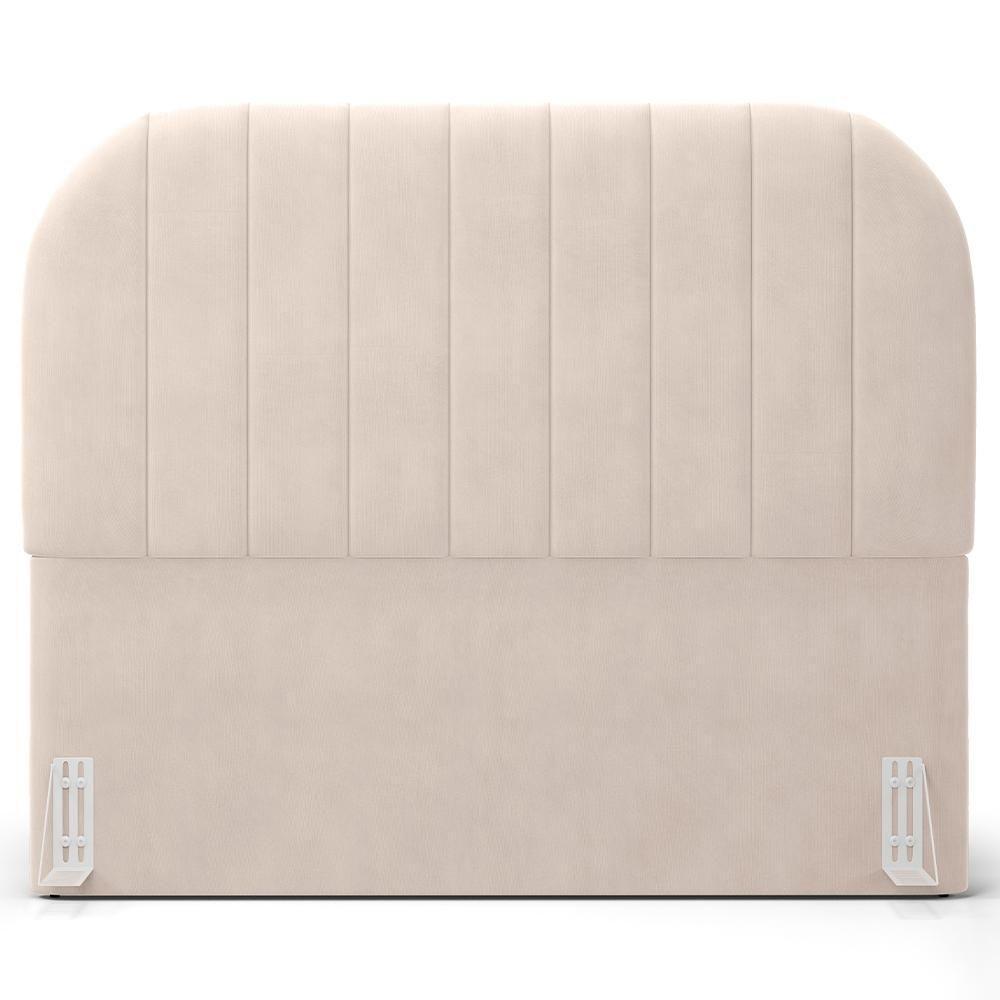 Cabeceira Cama Box Casal Estofada Orgânica 140cm Alice W01 Suede Bege - Lyam Decor - 3