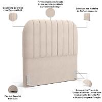Cabeceira Cama Box Casal Estofada Orgânica 140cm Alice W01 Suede Bege - Lyam Decor