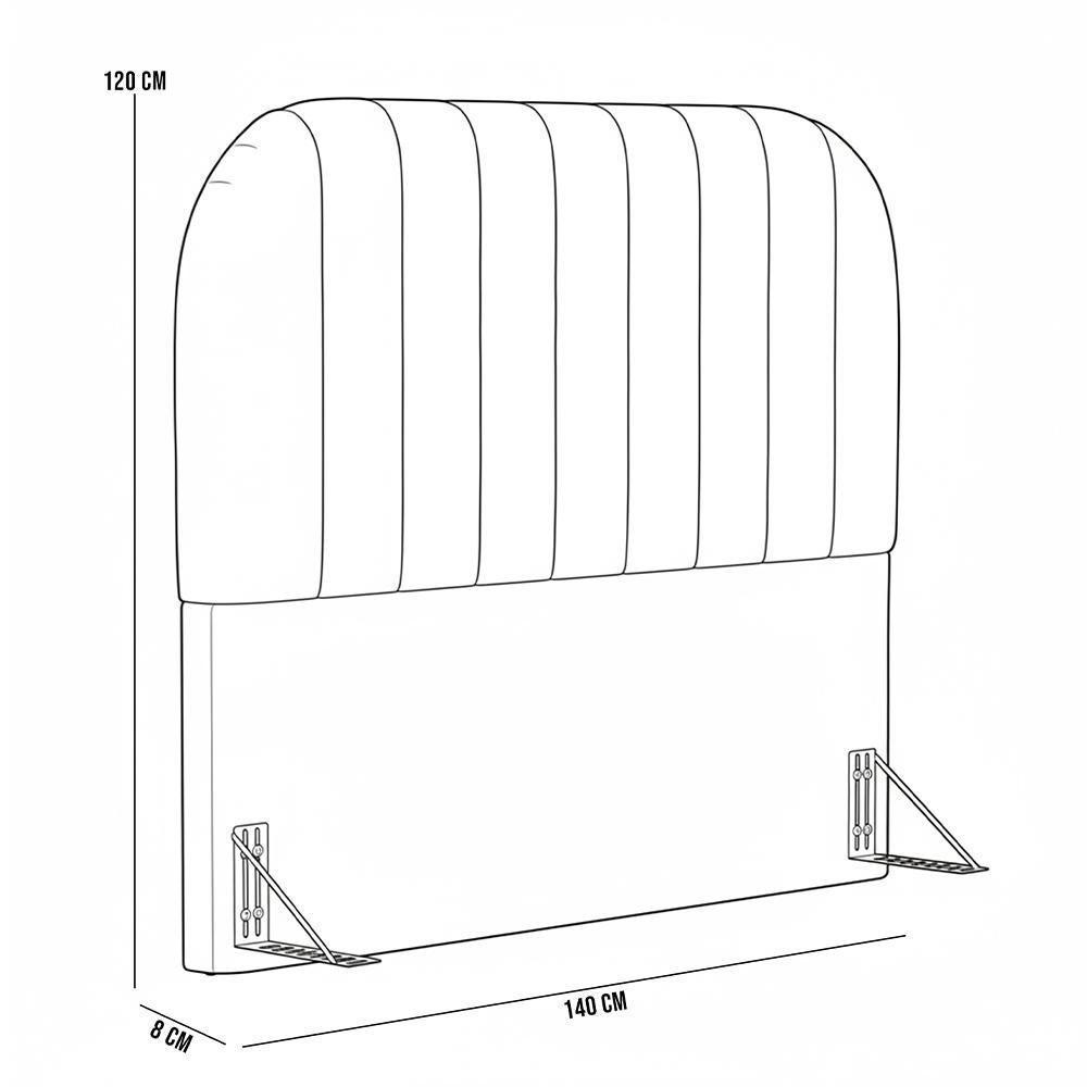 Cabeceira Cama Box Casal Estofada Orgânica 140cm Alice W01 Bouclê Cru - Lyam Decor - 5