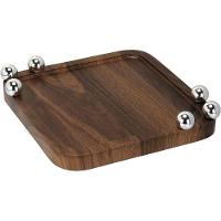 Bandeja Quadrada Home&co Esfera De Plástico Mdf Marrom 2x20 - 1