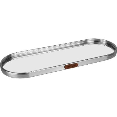 Bandeja Oval Decorativa Home&co Em Metal Espelhado