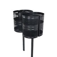 Lixeira Polônia 4 Cestos Parque Calçada Rua Tela Moeda 120cm - 1