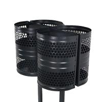 Lixeira Polônia 4 Cestos Parque Calçada Rua Tela Moeda 120cm - 2