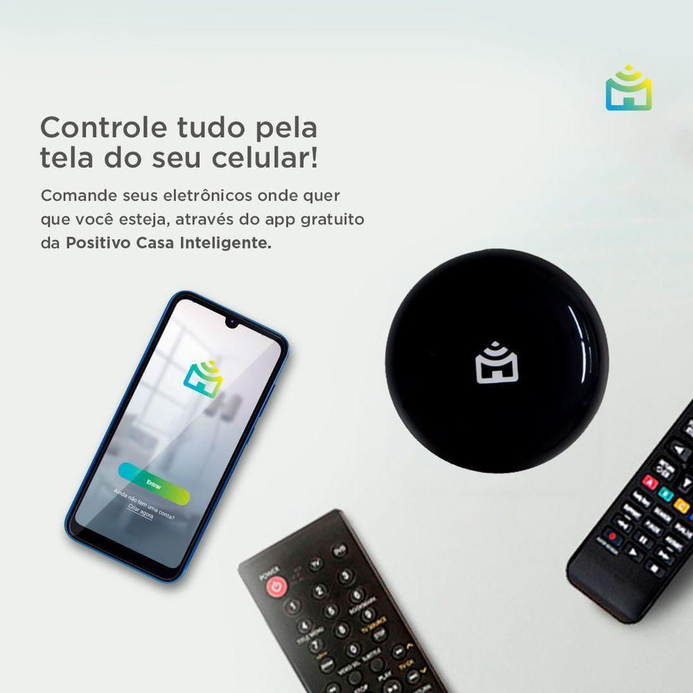 Smart Controle Universal Wi-fi Positivo Casa Inteligente - Cobertura 360° - Alcance 8m - Alimentação Micro Usb - 3