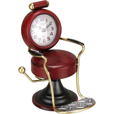 Relogio De Mesa Vintage Decorativo Metal 21x14x17cm Vermelho