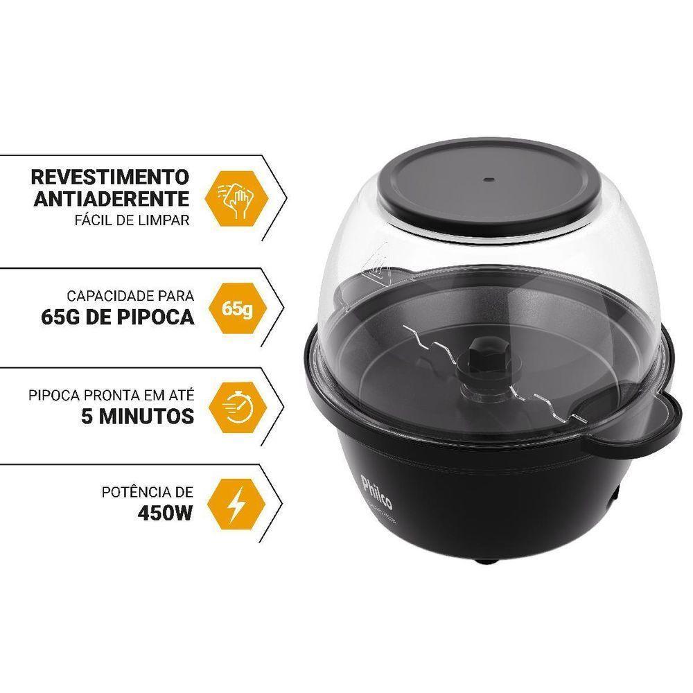 Pipoqueira Elétrica Philco 2 em 1 Antiaderente PPIE03A 110V - 4