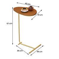 Mesa De Apoio De Sofá Orgânica Alamanda Com Pés De Metal Nature-dourado Nature-dourado - 4