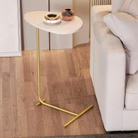 Mesa De Apoio De Sofá Orgânica Alamanda Com Pés De Metal Off White-dourado - 2