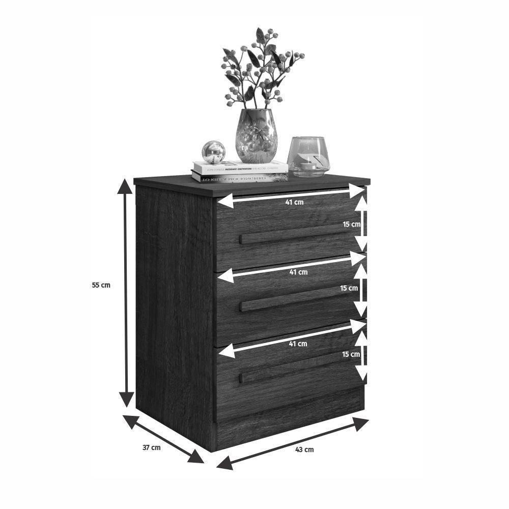 Mesa De Cabeceira Supremo 3 Gavetas Imbuía - 3