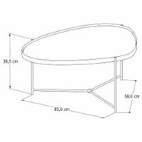 Mesa De Centro Organica Alamanda Espelhada Com Pés Metálicos Castanho-dourado - 4