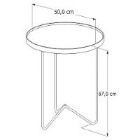 Mesa Lateral Alamanda Sala Espelhada Com Pés Metálicos Preto-preto - 4