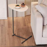 Mesa De Apoio De Sofá Orgânica Alamanda Com Pés De Metal Off White-preto - 2