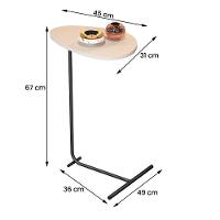 Mesa De Apoio De Sofá Orgânica Alamanda Com Pés De Metal Off White-preto - 4