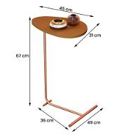 Mesa De Apoio De Sofá Orgânica Alamanda Com Pés De Metal Nature-bronze Nature-bronze - 4